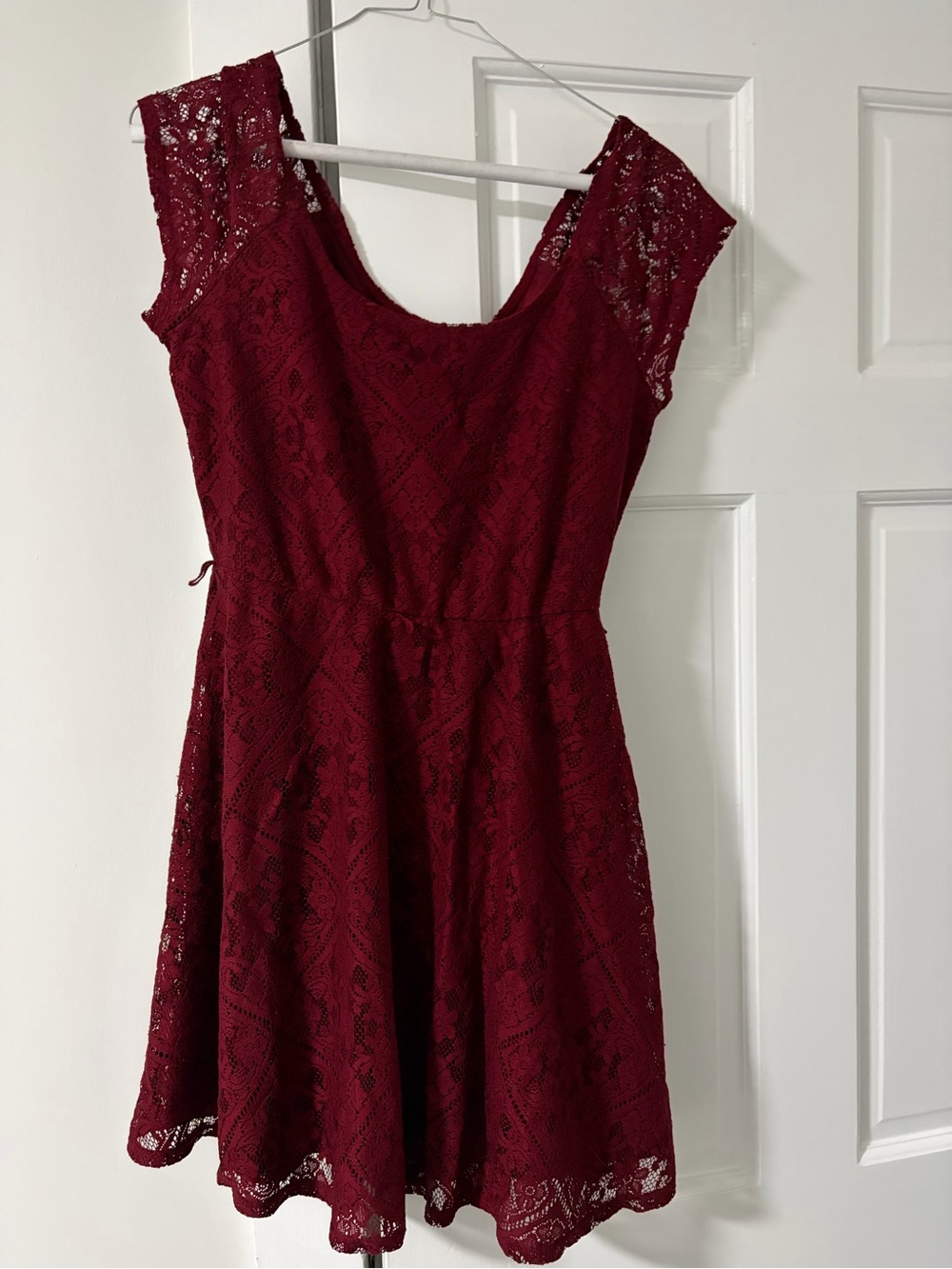 Charlotte Russe Burgundy Lace Skater Dress